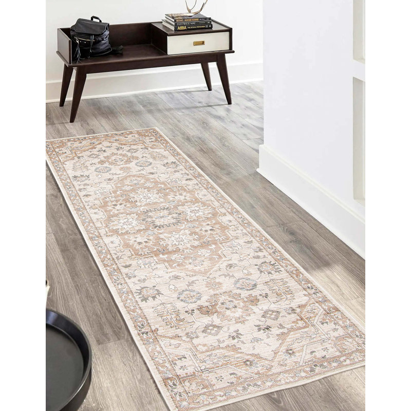 Tapis beige Arden, Tapis de couloir 2 pi 8 po x 8 pi 2 po