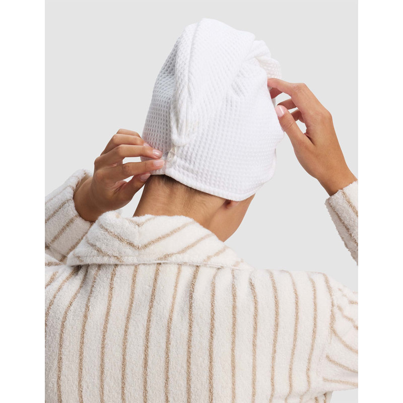 Waffle Terry Hair Towel, White