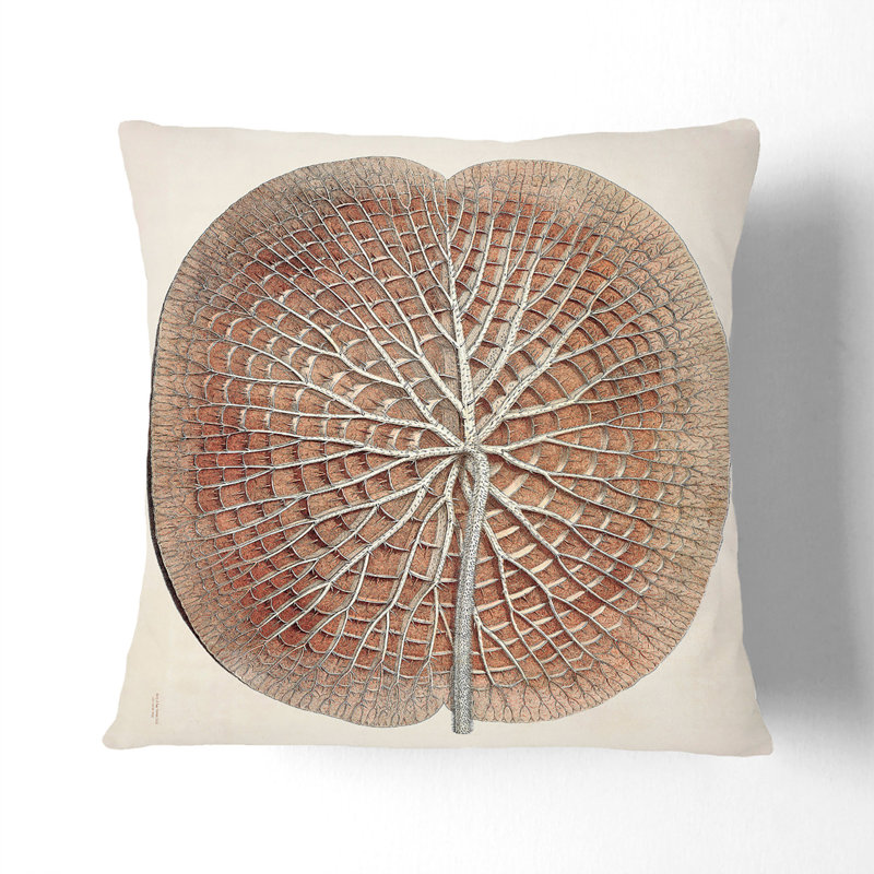 Leaf of a Gigantic Water Lily by William Sharp Cushion with Filling, 55cm H x 55cm W x 20cm D