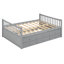Lit de jour pleine grandeur avec lit gigogne simple et tiroirs, pleine grandeur, gris-257413910