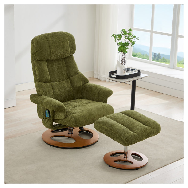 Fauteuil inclinable électrique en chenille vert avec télécommande, siège de salon moderne réglable