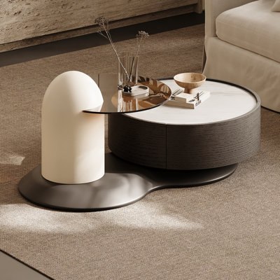 Modern minimalist sintered stone coffee table