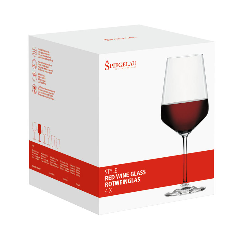 Style 22.22oz. Crystal Red Wine Glass Set