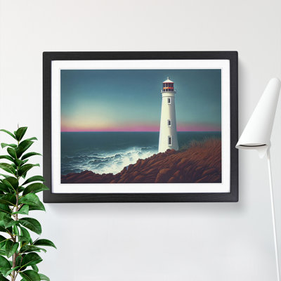 Classic Lighthouse Sunrise - Framed Print