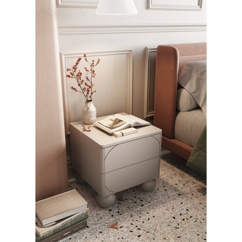 Gahagan 45cm W Manufactured Wood Bedside Table, Cashmere