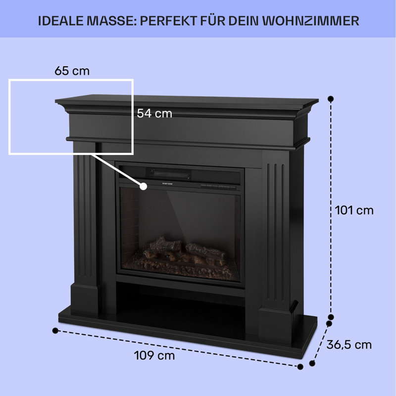 Klarstein 109cm W Electric Fireplace, Black