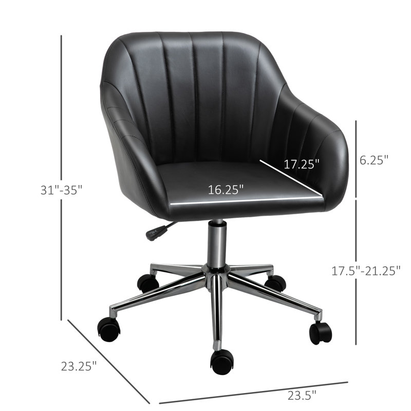 Chaise de bureau à dossier moyen, Noir, noir, noir, noir