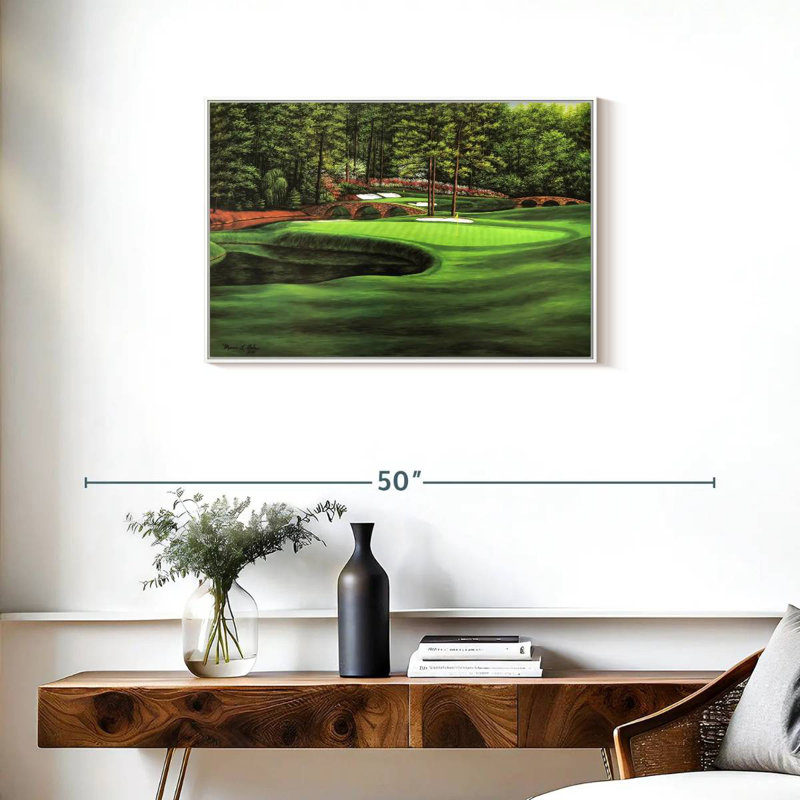 Augusta National 11th Hole I, Cadre flottant blanc, 31 po x 21 po