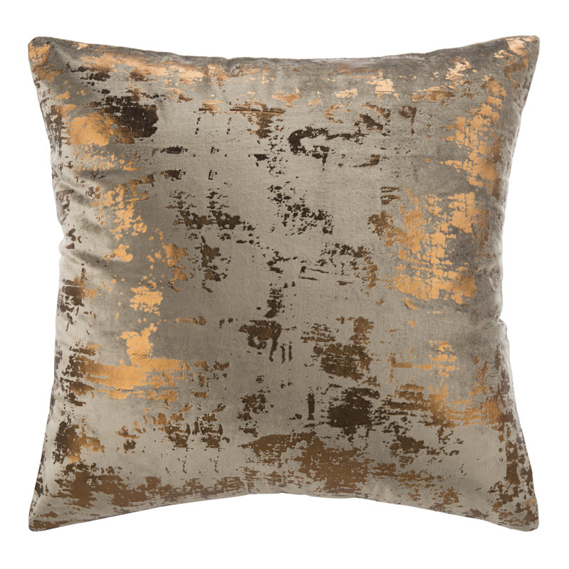 Abstract Cotton Blend Reversible Throw Pillow, Brown/Copper, 24" x 24"