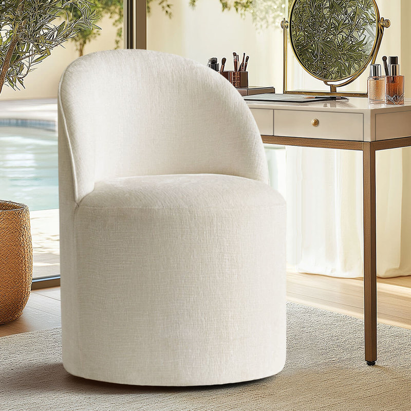 Meuble-lavabo pivotant avec roulettes cachées Chenille, Beige