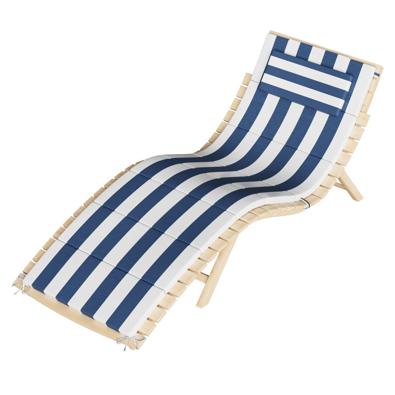 Coussin de chaise longue pour l'extérieur L 80 po x l 26 po x P 1,18 po, Rayures bleues et blanches