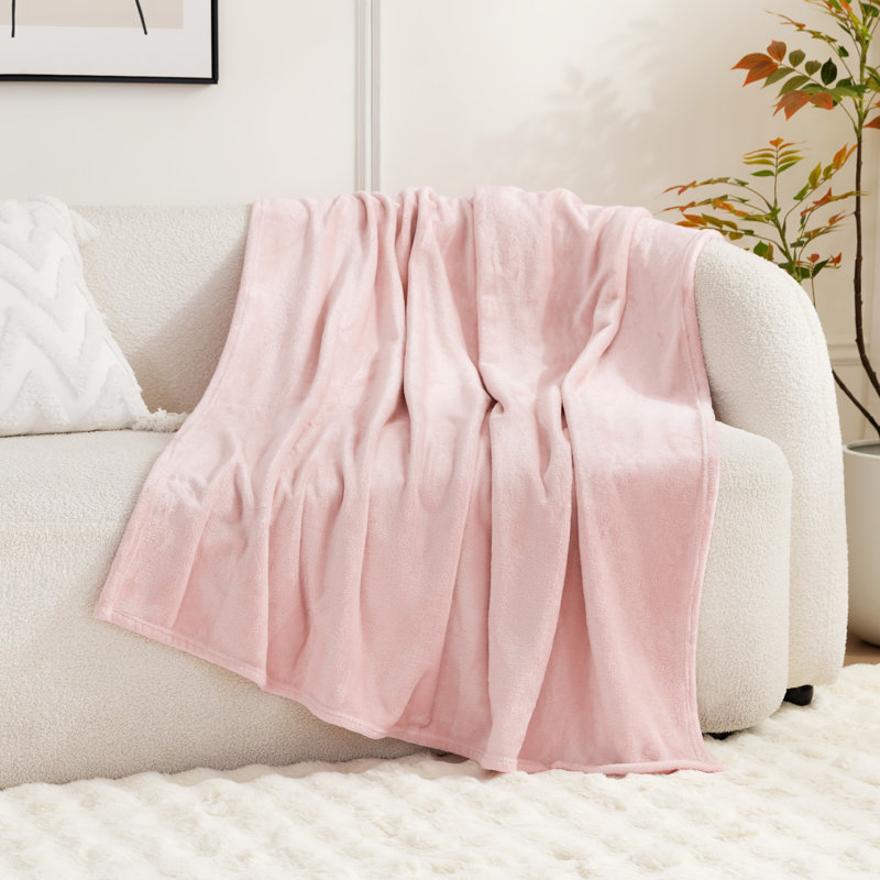 Couverture en molleton ultra douce réversible toutes saisons, Simple/Simple TG, Rose