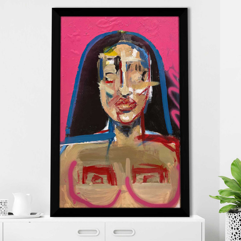 " Untamed (Vertical) " by Cassie Studios, Black Plastic Framed, 49.5" H x 33.5" W x 1" D