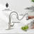 Single Handle Pull-Down Kitchen Faucet, 360-Degree Rotating Stainless Steel Faucet, 3 Water Flow Modes, 1-Hole Or 3-Hole Installation.-114398735