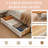 Modern Wide-Panel Upholstered Bed, Queen, White Velvet-324293340-324293341
