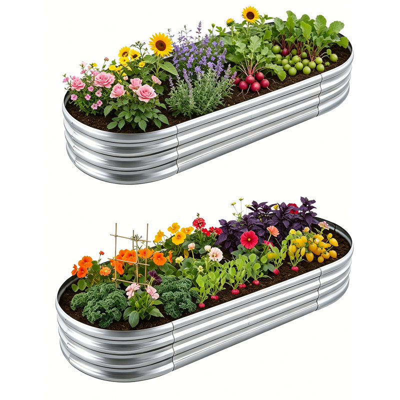 2PC Galvanized Raised Garden Bed