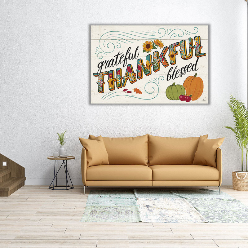 «Thankful White I», reproduction d'art sur toile, H 16 po x l 24 po