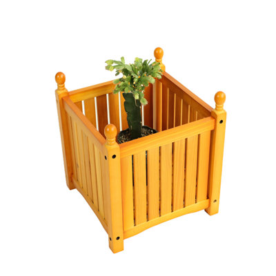 Outdoor Square Planter Of , Ideal For Porch And Garden, Suitable All Flower Herb Blends Box, Good Growing Flowers Vegetables, Easy Assembly Steps Included