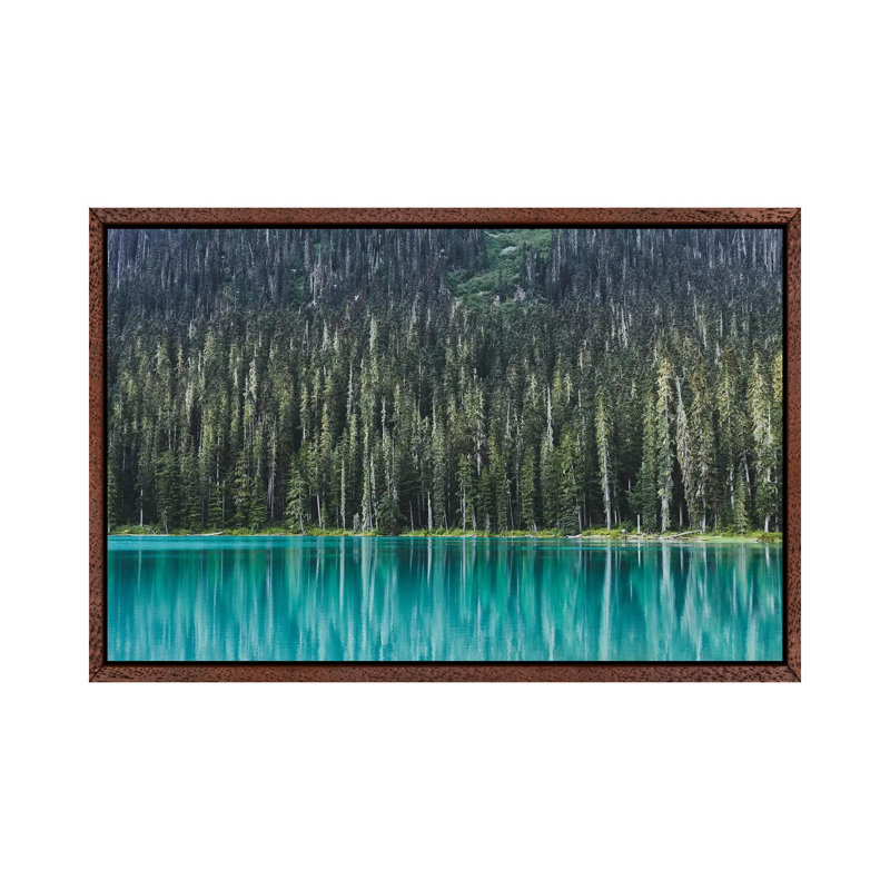Joffre Lake by Luke Anthony Gramme - Print on Canvas, 66.04 cm H x 45.72 cm W, Classic Brown Wood Framed
