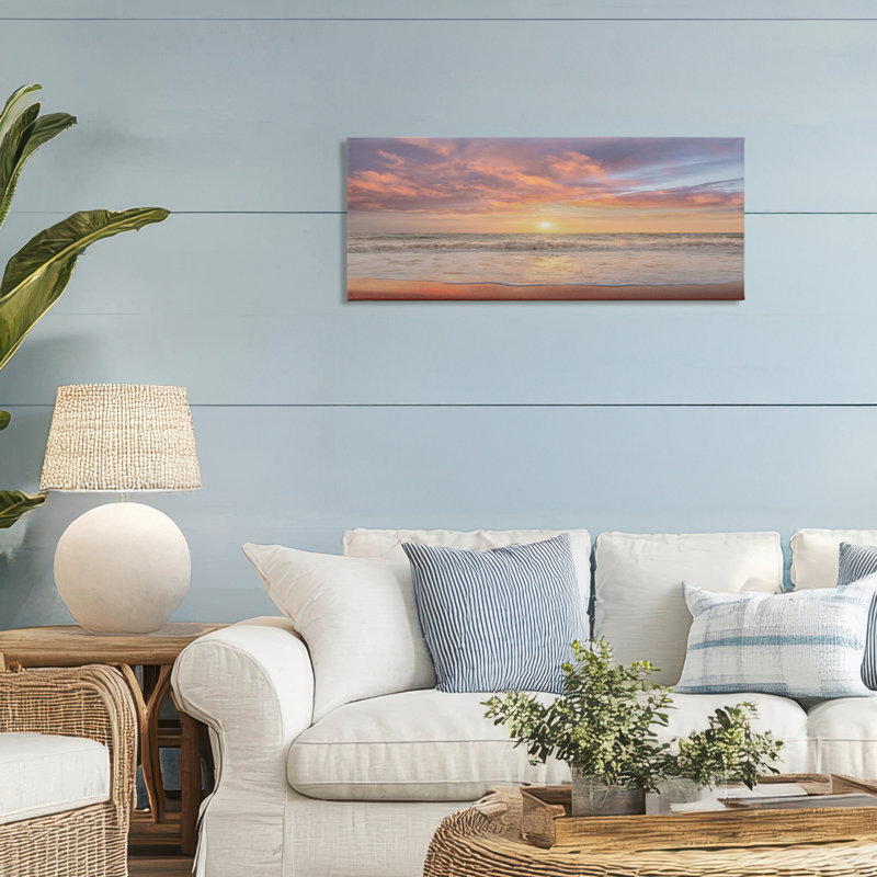 Toile panoramique Vivid Sunset, conception de Mike Caliascibetta, H 13 po x l 30 po