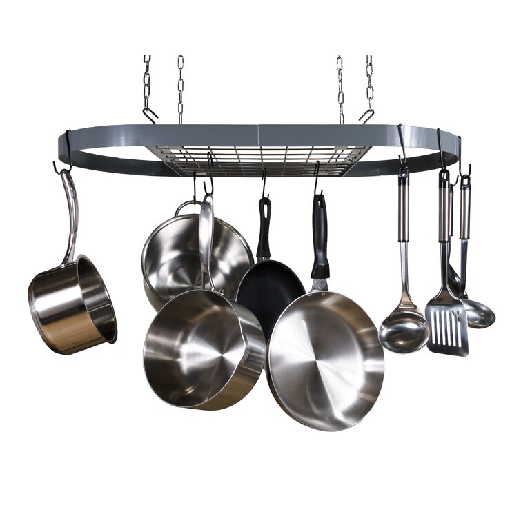 J.K. Adams Grey Wall Mounted Pot Rack + Reviews