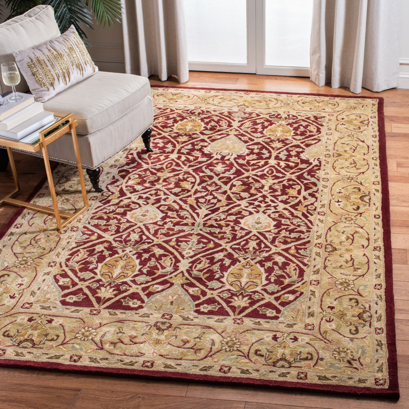 Evie Hand Tufted New Zealand Wool Oriental Rug, Rectangle 4' x 6'