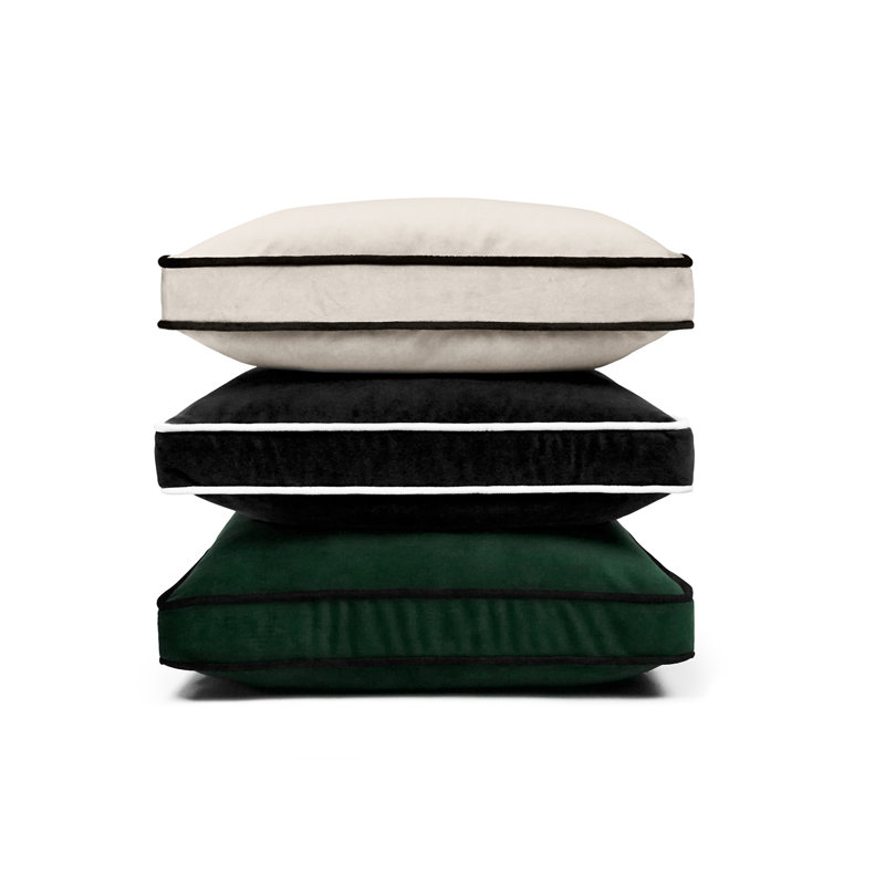 Posh Box Square Pillow Cover & Insert, Black