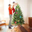 Arbre de Noël avec embouts en PE + PVC - Arbre de Noël à branches pleines avec branches à charnières, assemblage facile, support en métal stable, décoration de Noël vert classique-914633073