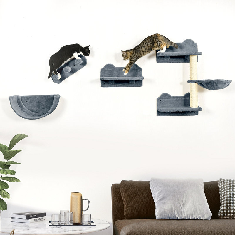 Étagère murale pour chat avec 4 pièces Pawhut