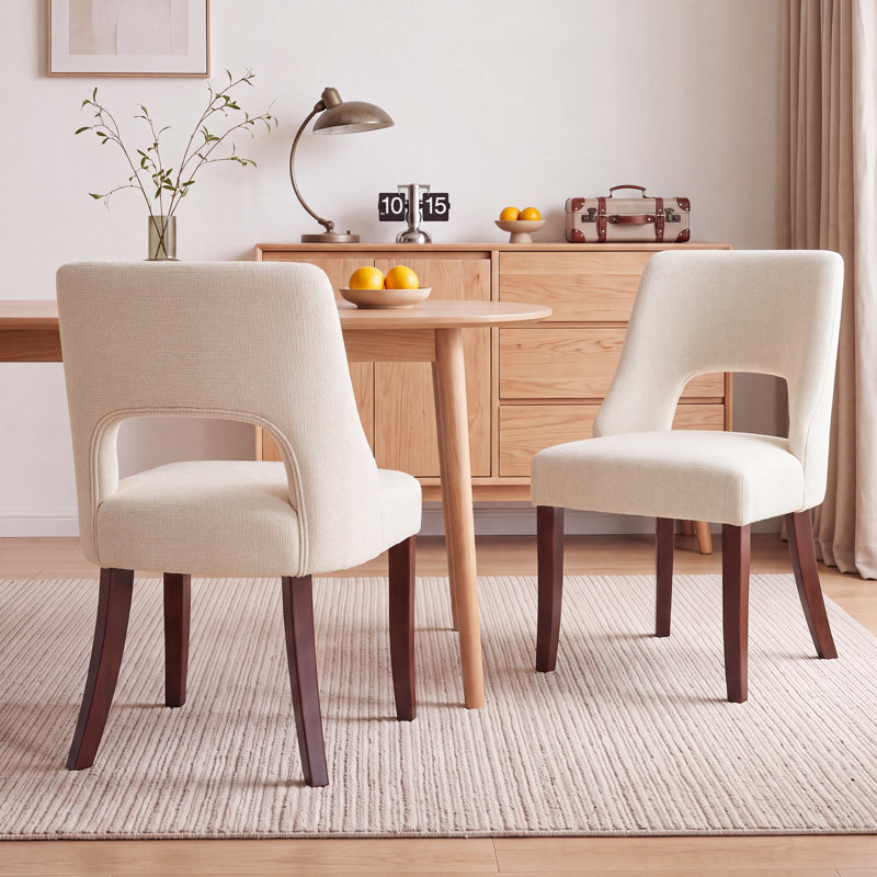 Chaise de salle à manger rembourrée Arlene, Beige