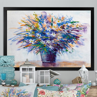 «Multi and Blue Flower Vase», reproduction sur toile flottante