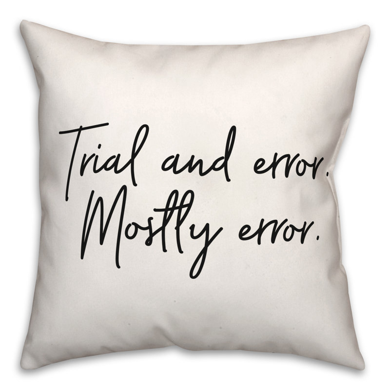 Black And White Typography Collection Throw Pillow