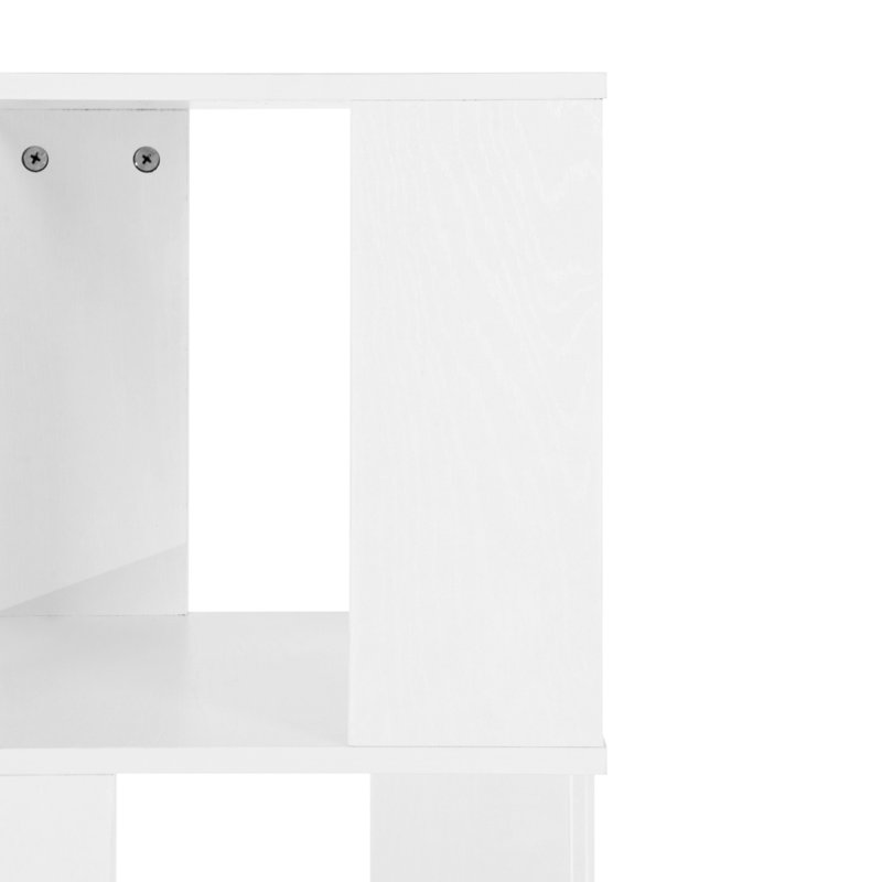 Bibliothèque sur pied rotative à 6 niveaux, Blanc, (5 tablettes) H 63 po x l 19,7 po x P 19,7 po