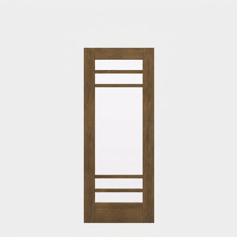 Porte d'extérieur 80 po en dalle d'acajou, SDL 5 Lite, sans finition, 32" x 80" [32" Door]