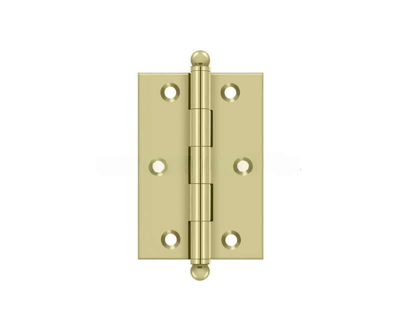 3'' x 2'' Butt Bearing Hinge, Unlacruered Brass