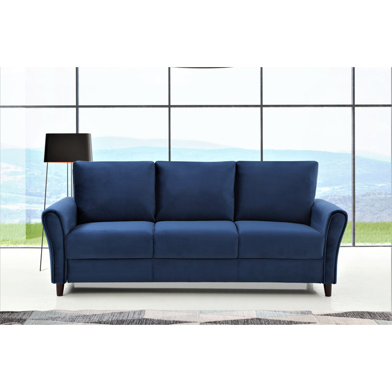 William Street Upholstered Sofa, Blue, 33.46" x 80.31" x 30.32"