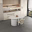 Table de salle à manger extensible et pliable en MDF blanc, table extensible multifonctionnelle pour les espaces repas et de réunion