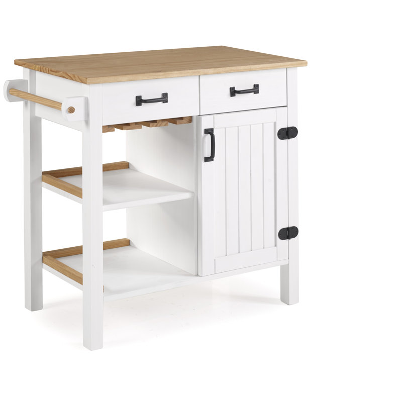 Jordao Island - Îlot de cuisine polyvalent avec comptoir supplémentaire et rangement pour les petits espaces par Longshore Tides
