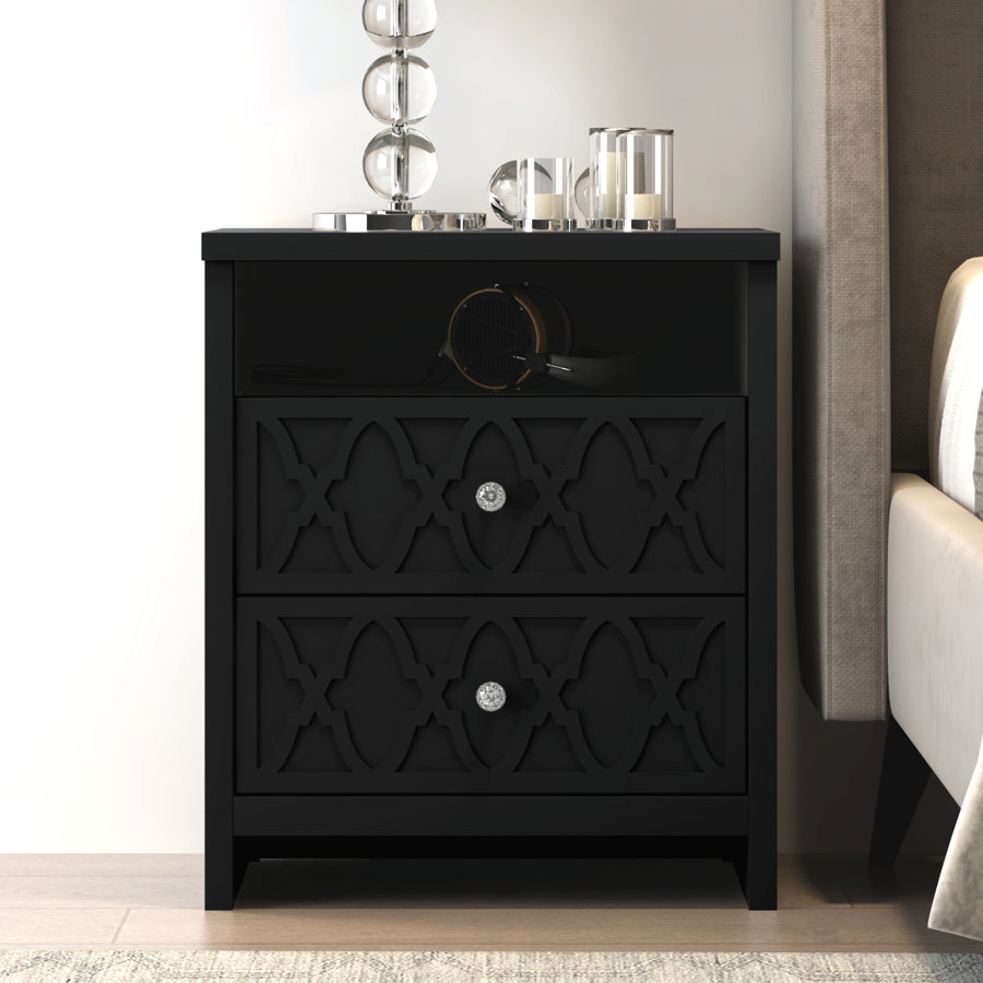 Watauga 26.8" 2 Drawer Nightstand with Storage