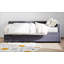 Lit plateforme simple tapissier en forme de L avec rangement et tiroirs-1318147628