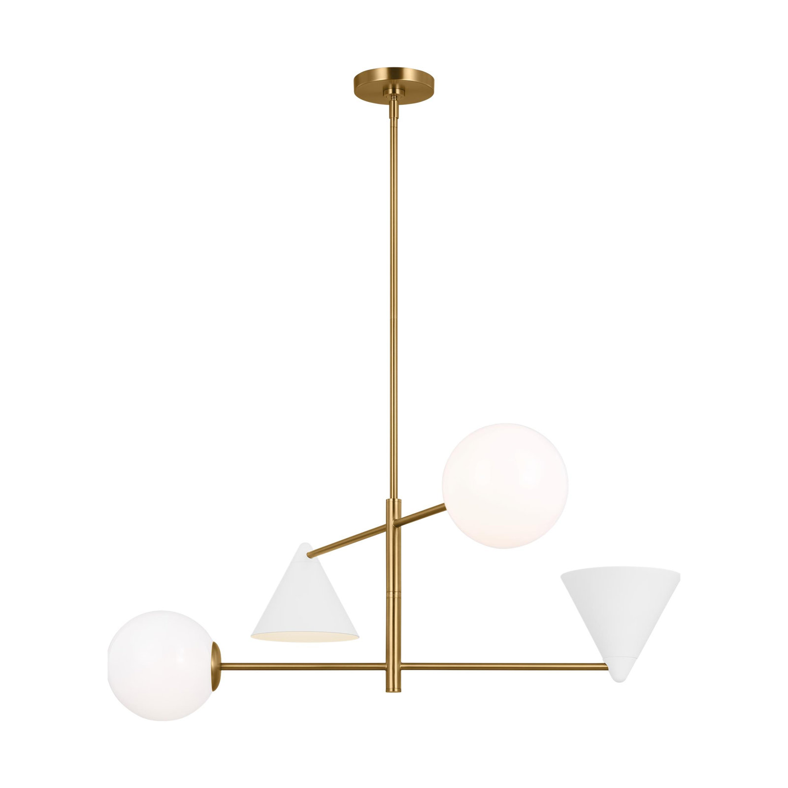 4 - Light Dimmable Chandelier, 16.12" H x 36" W x 36" D, White