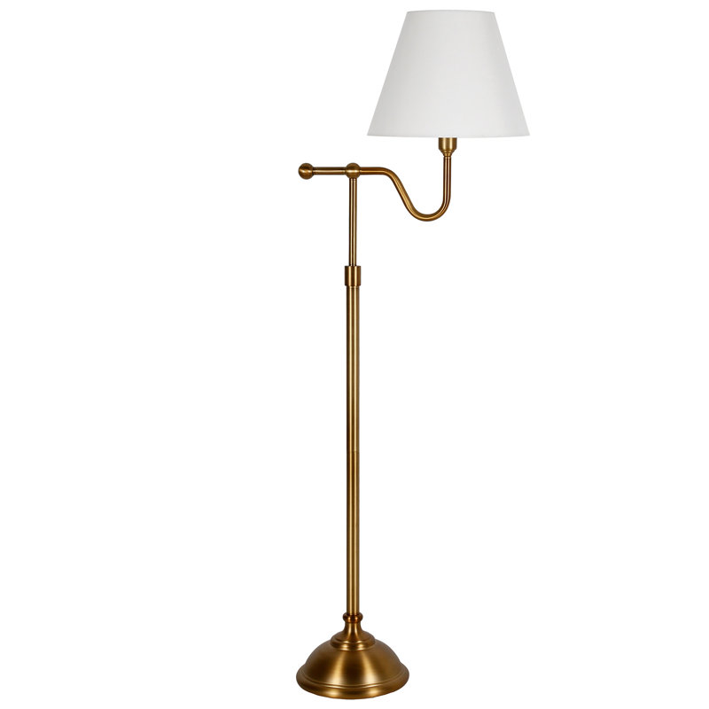Wellesley 63'' Swing Arm Floor Lamp, Brass
