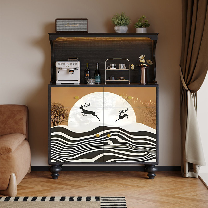 French retro-style solid wood sideboard