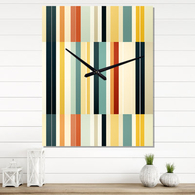Janitra - Striped Mid Century Wall Clock