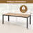 Patio Dining Table for 8 79'' Large Rectangle Table w/ Acacia Wood Tabletop