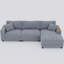 Canapé modulaire Basic, canapé en velours côtelé de 114,5 po avec 2 coussins décoratifs, canapé en L surdimensionné avec méridienne réversible et deux accoudoirs-126524002