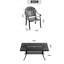 5 patios en aluminium coulé - noir, rouille, sièges rembourrés, table rectangulaire, 4 coussins d'extérieur avec coussins 5 pièces, chaises empilables à haute température, table