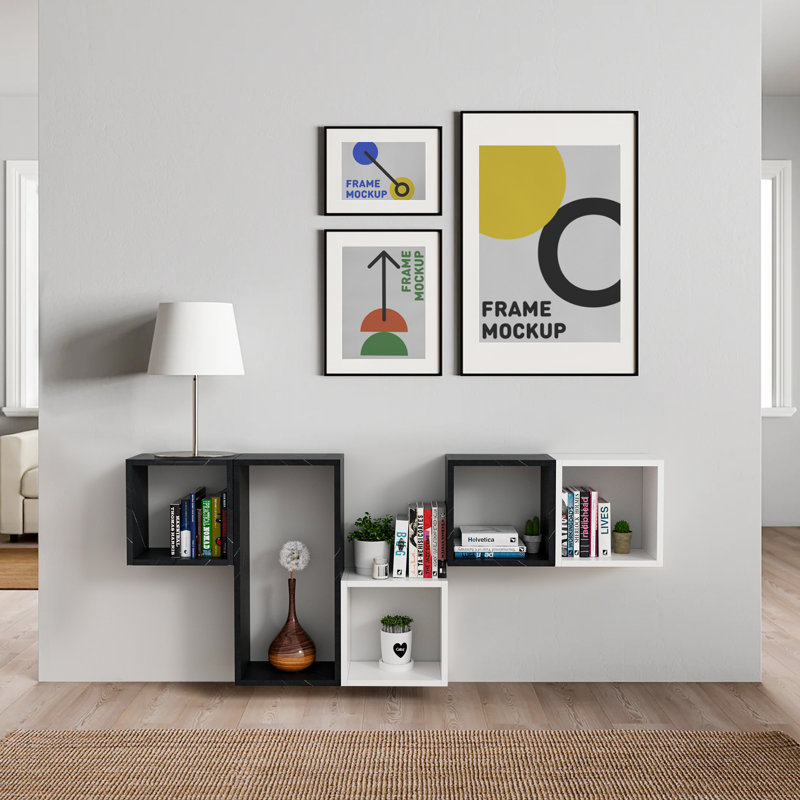  Wall Mount Cube Shelf Set Of 3,Floating Cube Shelves For Space Discovery, Cloud Atlas/Black Marble, Cloud Atlas