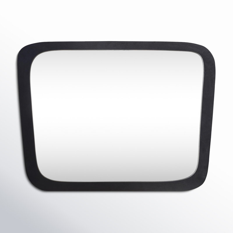 Black Acacia Wood Rectangular Wall Mirror