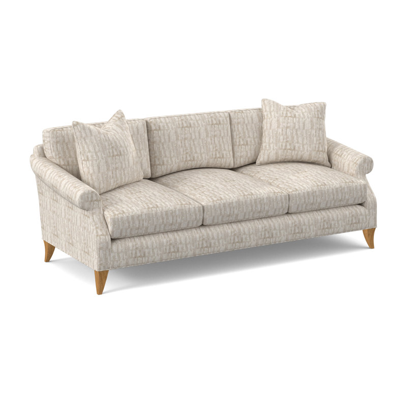 Turner Upholstered 86'' Sofa, Amber, White Caps Fog Viscose